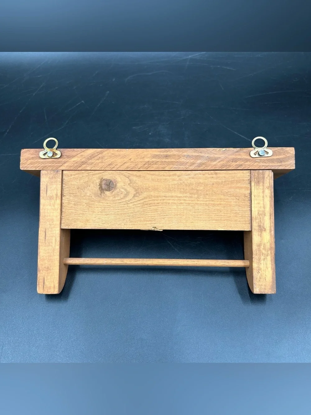 Vintage Wood Wall Shelf Green Heart Decorative Rail Country Farmhouse 9.5”